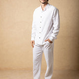 'Tulum' Long Sleeve Button Up Shirt White SEASPICE MEN for women resort wear - Seaspice Resort Wear