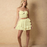 'Waverly' Tiered Mini Skirt WOMEN'S SKIRT for women resort wear - Seaspice Resort Wear