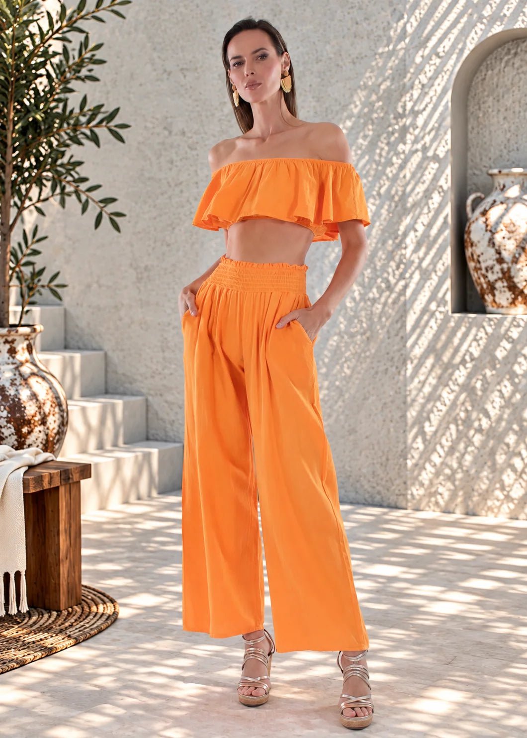 'Ximena' Wide Leg Pants WOMEN'S PANTS for women resort wear - Seaspice Resort Wear