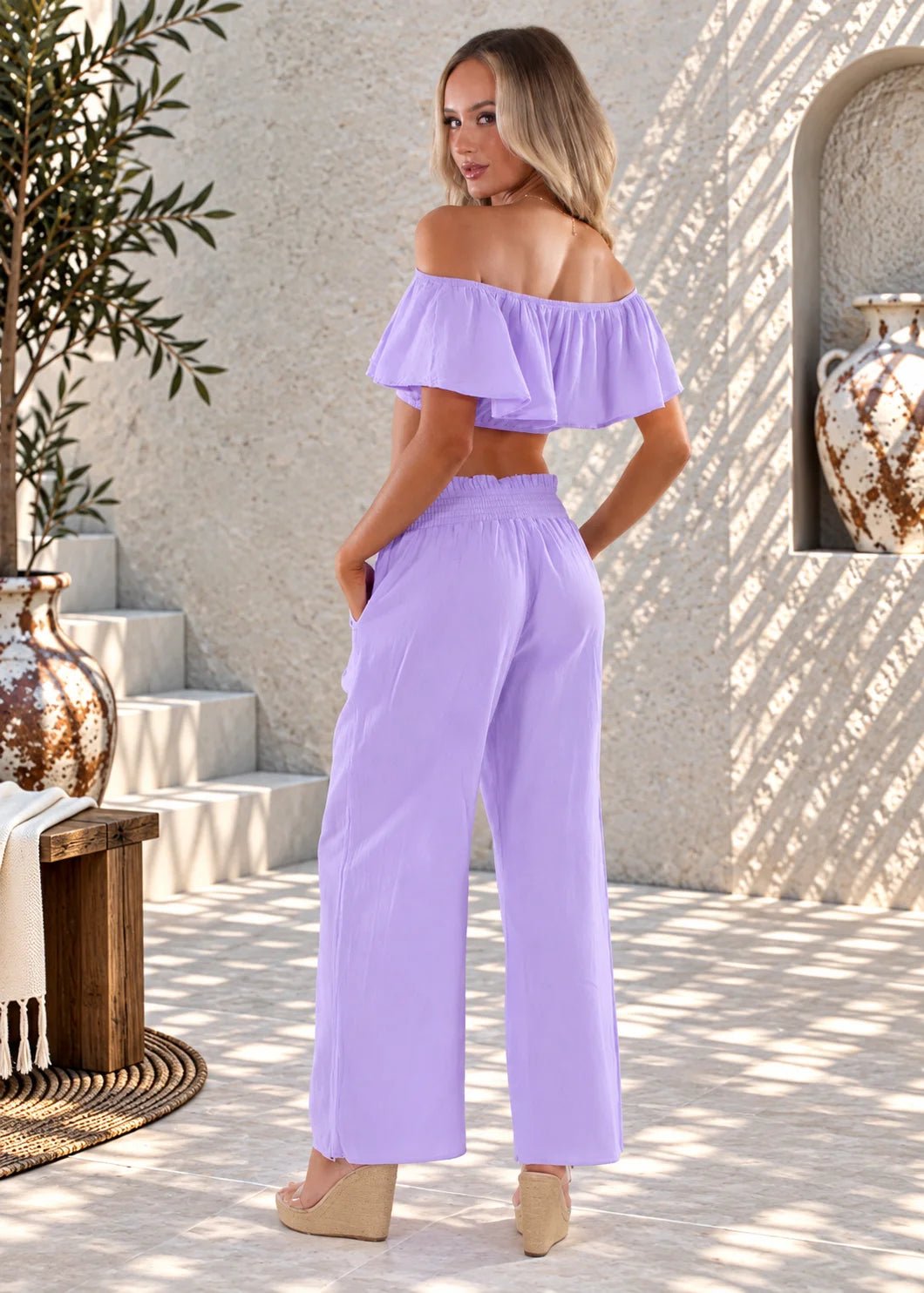 'Ximena' Wide Leg Pants WOMEN'S PANTS for women resort wear - Seaspice Resort Wear