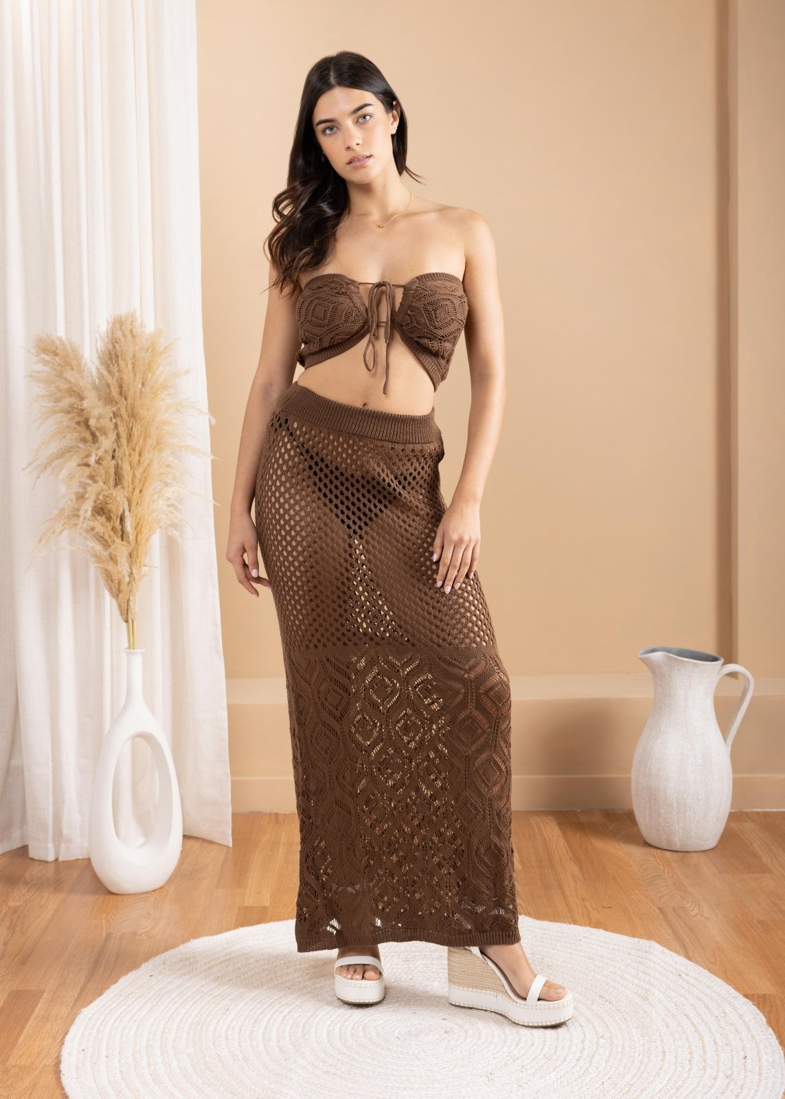 'Zaya' Crochet Mesh Crop Top WOMEN'S TOP for women resort wear - Seaspice Resort Wear