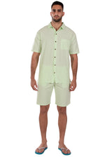 'Ibiza' Cotton Button Down Baby Green