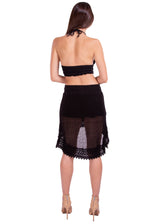 'Jasmine' Crochet High Low Skirt Black