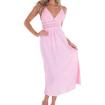Aisha' Tie-Back Dress Baby Pink - Seaspice Resort Wear