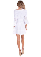 Rylie' Tie-Front Ruffle Hem Cover-Up White - Seaspice Resort Wear