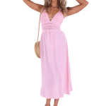 Aisha' Tie-Back Dress Baby Pink - Seaspice Resort Wear