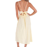 Aisha' Tie-Back Dress Baby Yellow - Seaspice Resort Wear