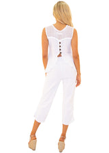 'Alba' Sleeveless Blouse White - Seaspice Resort Wear