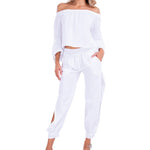 'Allegra' Flowy Off Shoulder Top - Seaspice Resort Wear