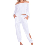 'Allegra' Flowy Off Shoulder Top - Seaspice Resort Wear