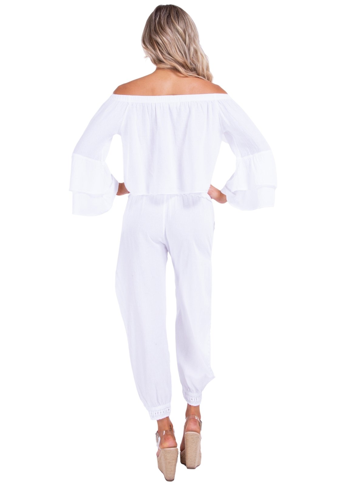'Allegra' Flowy Off Shoulder Top - Seaspice Resort Wear
