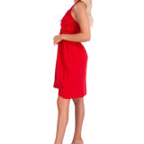 100% Cotton 'Angelique' Halter Mini Sundress Red - Seaspice Resort Wear