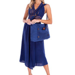'Annick' Cotton Bag Navy - Seaspice Resort Wear