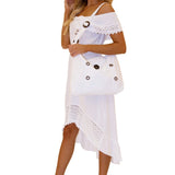 'Annick' Cotton Bag White - Seaspice Resort Wear