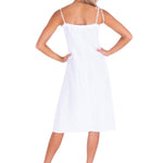 100% Cotton 'Antonella' Side Button-Up Split Dress White - Seaspice Resort Wear