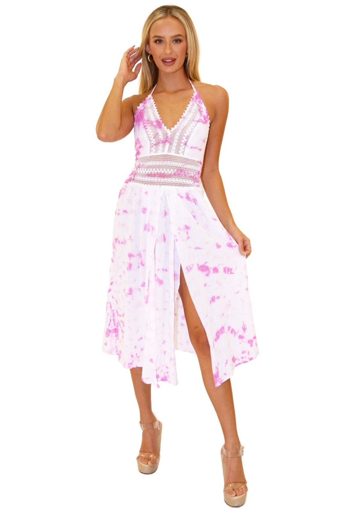 'Arabella' Panel High Split Dress - Seaspice Resort Wear