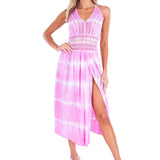 'Arabella' Panel High Split Dress - Seaspice Resort Wear