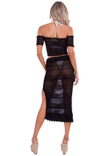 'Ashley' Crochet Skirt Black - Seaspice Resort Wear