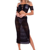 'Ashley' Crochet Skirt Black - Seaspice Resort Wear