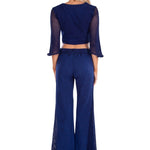'Bella' Flare Plants Navy - Seaspice Resort Wear