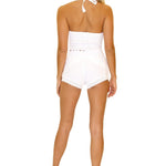 'Blair' Halter Crop Top White - Seaspice Resort Wear