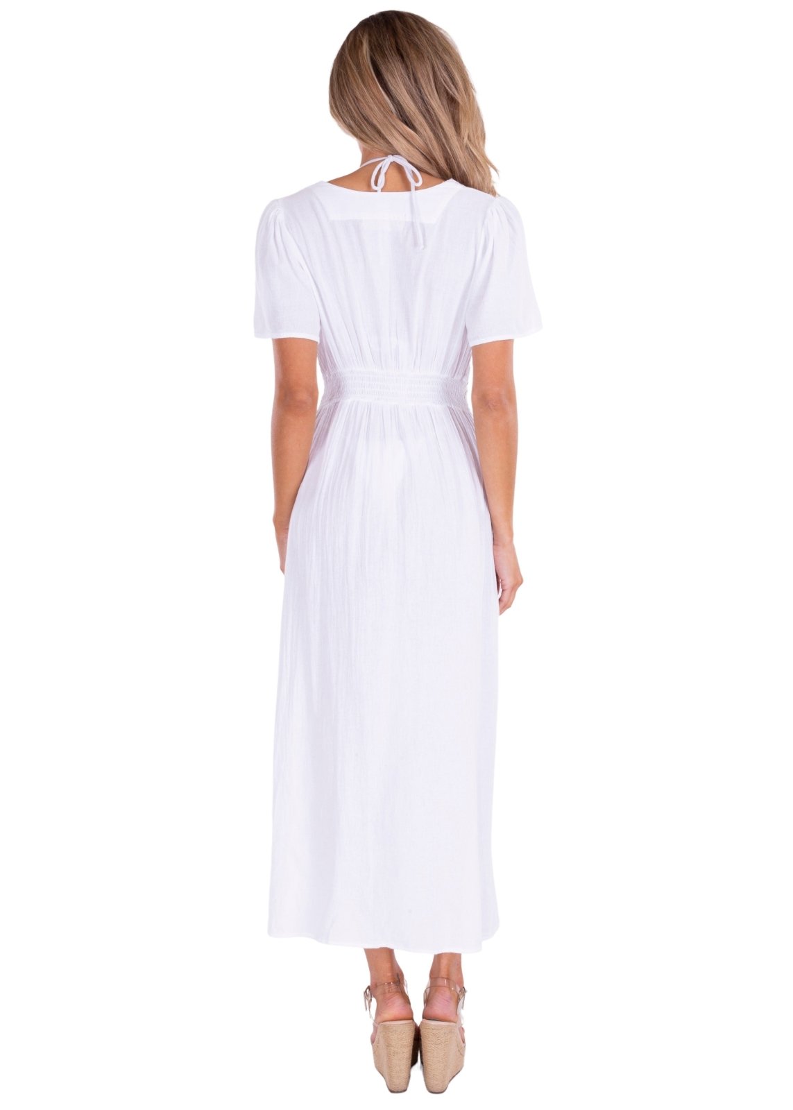 'Bonita' Open Front Cover-Up White - Seaspice Resort Wear