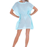 100% Cotton 'Aquamarine' Mesh Cotton Cover-Up Baby Turquoise - Seaspice Resort Wear