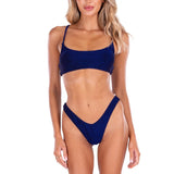 'Born To Sparkle' Shimmer Bikini Navy - Seaspice Resort Wear