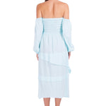 Calliope' Off Shoulder Midi Dress Baby Turquoise - Seaspice Resort Wear