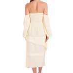 Calliope' Off Shoulder Midi Dress Baby Yellow - Seaspice Resort Wear