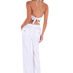 'Calypso' Flare Pants White - Seaspice Resort Wear