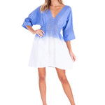 100% Cotton 'Candice' Ombre Tunic Dress Ocean - Seaspice Resort Wear