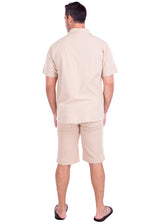 'Cape Cod' Button Down Shirt Beige - Seaspice Resort Wear