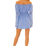 'Carey' Blue Cotton Dress - Seaspice Resort Wear