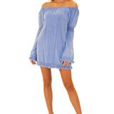 'Carey' Blue Cotton Dress - Seaspice Resort Wear