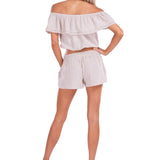 'Cassie' Low Rise Shorts Baby Beige - Seaspice Resort Wear