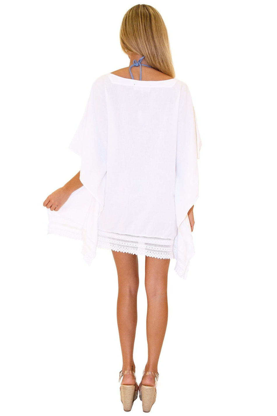 'Celeste' Boho Tunic Cover-Up White - Seaspice Resort Wear
