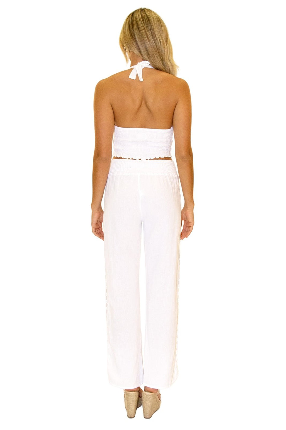 'Charlotte' Cotton Pants White - Seaspice Resort Wear