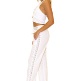 'Charlotte' Cotton Pants White - Seaspice Resort Wear