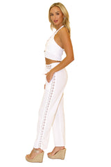'Charlotte' Cotton Pants White - Seaspice Resort Wear