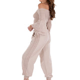 Chloe' Side Crochet Joggers Baby Beige - Seaspice Resort Wear