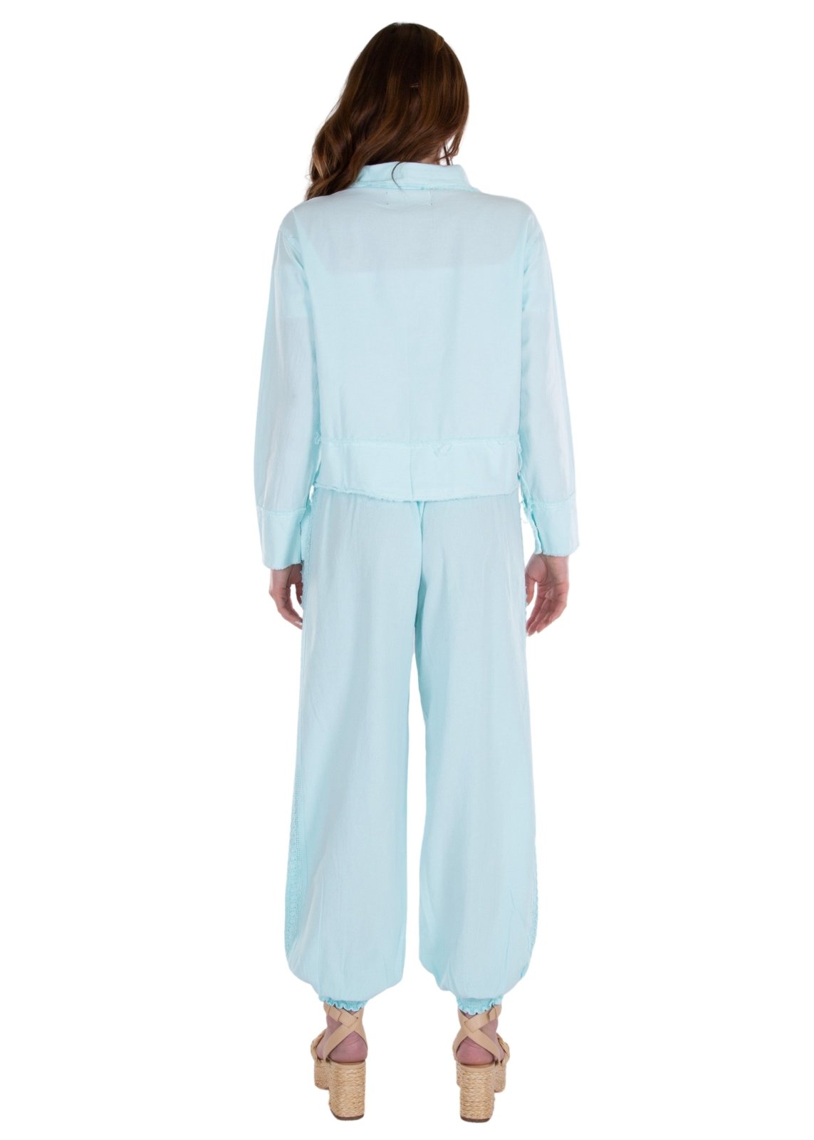 Chloe' Side Crochet Joggers Baby Pink - Seaspice Resort Wear