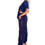 Chloe' Side Crochet Joggers Navy - Seaspice Resort Wear