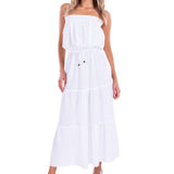 'Cielo' White Cotton Dress - Seaspice Resort Wear