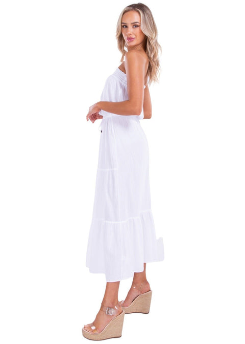 'Cielo' White Cotton Dress - Seaspice Resort Wear