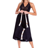 'Claudia' Cotton Bag Black - Seaspice Resort Wear