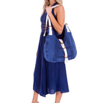 'Claudia' Cotton Bag Navy - Seaspice Resort Wear