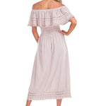 'Constance' Off Shoulder Maxi Dress Baby Beige - Seaspice Resort Wear
