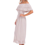 'Constance' Off Shoulder Maxi Dress Baby Beige - Seaspice Resort Wear