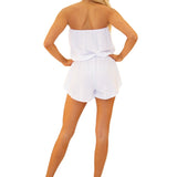 'Cora' Strapless Romper White - Seaspice Resort Wear